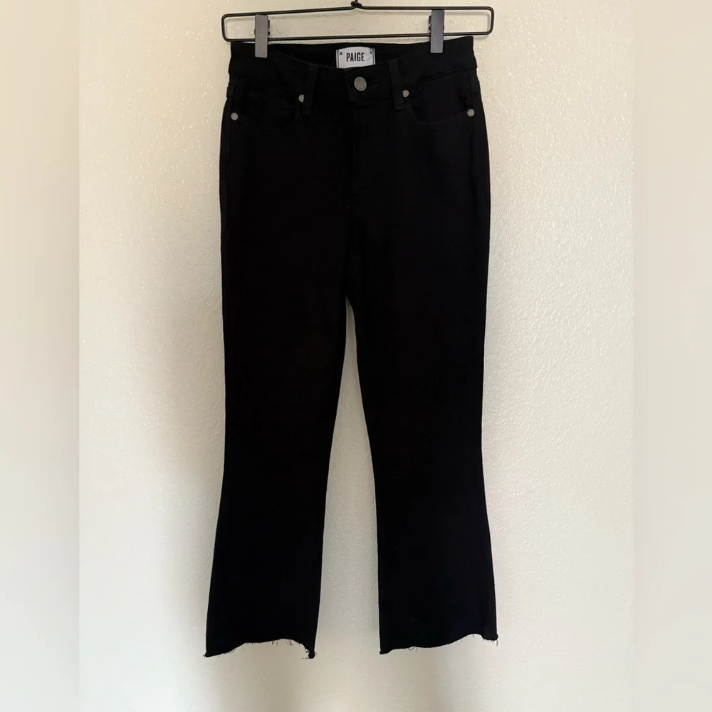 PAIGE Jeans The Rory Crop Flare Black - Picture 1 of 8